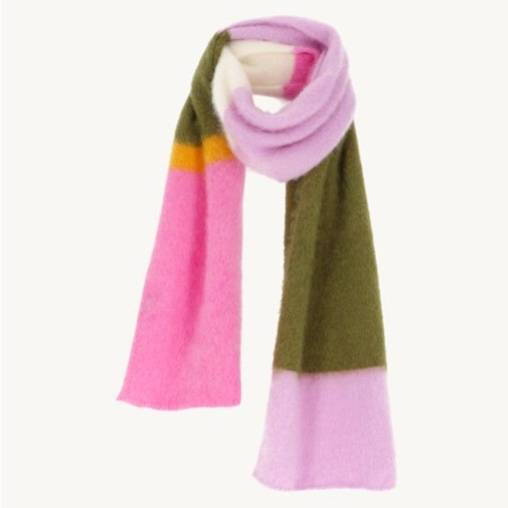 Sandro Mohair Colorblock Pattern Scarf